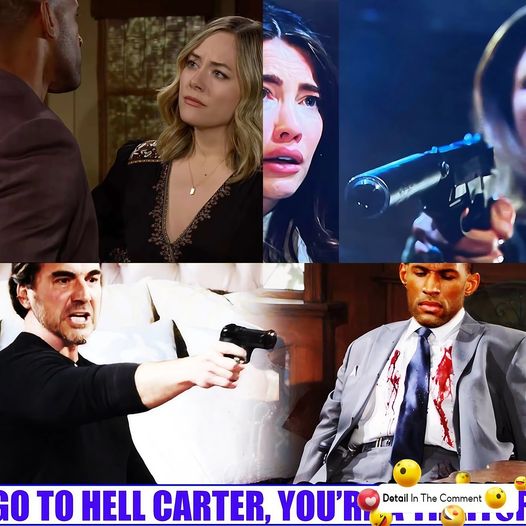 Sparatoria tragica alla Forrester Creations, Ridge attacca furiosamente Carter con una pistola | Beautiful e Dannato